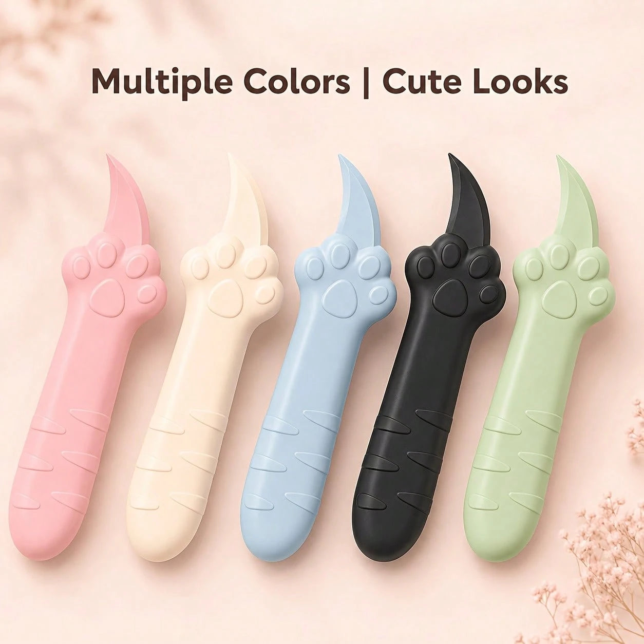 Cute Paw-Shaped Box Scissors, Pink Package Opener, Portable Envelope Opening And Practical Cutter, Available In Random Colors, Suitable Boxes, Envelopes, Mail, Home And School Supplies, And Makes A Gr