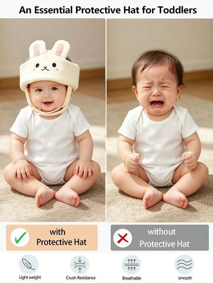 Cute Rabbit Anti-Fall Baby Helmet, Toddler Walking Protective Hat, Anti-Collision Head Guard For Infants, Baby Head Protection Pillow, Breathable Anti-Fall Helmet For Newborns, All-Season Universal Fo