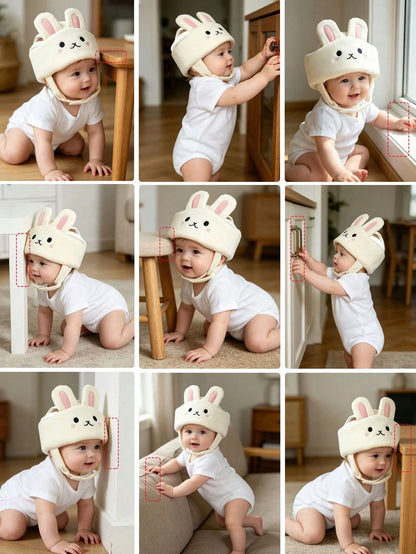 Cute Rabbit Anti-Fall Baby Helmet, Toddler Walking Protective Hat, Anti-Collision Head Guard For Infants, Baby Head Protection Pillow, Breathable Anti-Fall Helmet For Newborns, All-Season Universal Fo