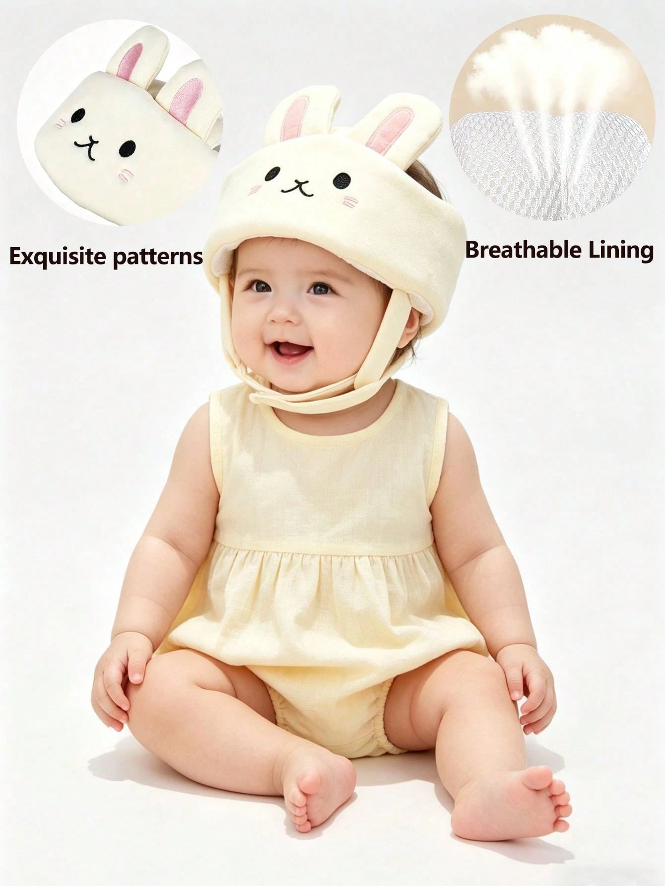 Cute Rabbit Anti-Fall Baby Helmet, Toddler Walking Protective Hat, Anti-Collision Head Guard For Infants, Baby Head Protection Pillow, Breathable Anti-Fall Helmet For Newborns, All-Season Universal Fo