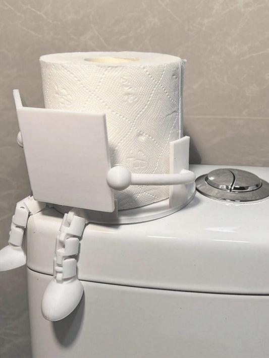 Cute Toilet Paper Holder, Designed As Book And Coffee- Made Of Durable Plastic, Freestanding Design, Suitable For Bathroom, Can Hold Standard Size Toilet Paper Rolls, A Fun Decorative Accessory And G