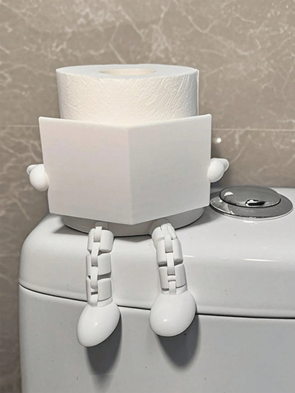 Cute Toilet Paper Holder, Designed As Book And Coffee- Made Of Durable Plastic, Freestanding Design, Suitable For Bathroom, Can Hold Standard Size Toilet Paper Rolls, A Fun Decorative Accessory And G