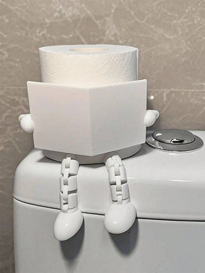 Cute Toilet Paper Holder, Designed As Book And Coffee- Made Of Durable Plastic, Freestanding Design, Suitable For Bathroom, Can Hold Standard Size Toilet Paper Rolls, A Fun Decorative Accessory And G