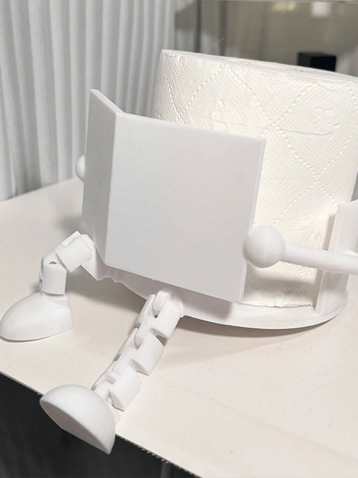 Cute Toilet Paper Holder, Designed As Book And Coffee- Made Of Durable Plastic, Freestanding Design, Suitable For Bathroom, Can Hold Standard Size Toilet Paper Rolls, A Fun Decorative Accessory And G