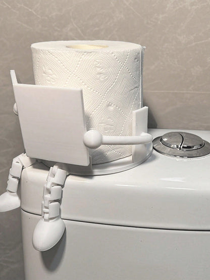 Cute Toilet Paper Holder, Designed As Book And Coffee- Made Of Durable Plastic, Freestanding Design, Suitable For Bathroom, Can Hold Standard Size Toilet Paper Rolls, A Fun Decorative Accessory And G