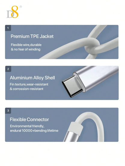 D8 USB-C To 3.5mm Audio Auxiliary Jack Cable, 3.3ft USB Type-C To Male Adapter Cord, Car Headphone Cable, Compatible With IPhone 16/16 Pro/16 Pro Max/15/15 Pro Max/15 Pro, Galaxy S24/S23/S22/S21 Ultra