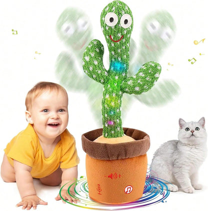 Dancing Talking Cactus Toy, Baby Singing Recording Mimicking Cactus Toy, Repeats What You Say, Musical Interactive Infant Toddler Toys For 1 Year Old Boys Girls, Baby Easter Basket Stuffers Gifts