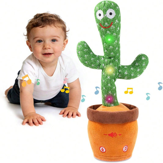 Dancing Talking Giraffe Toy, Stuffed Animal Baby Toy Repeating What You Say, Glowing Musical Giraffe Gifts For Toddlers 1-3 Years Old, For Kids (Cactus)