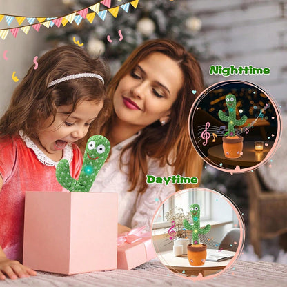 Dancing Talking Giraffe Toy, Stuffed Animal Baby Toy Repeating What You Say, Glowing Musical Giraffe Gifts For Toddlers 1-3 Years Old, For Kids (Cactus)