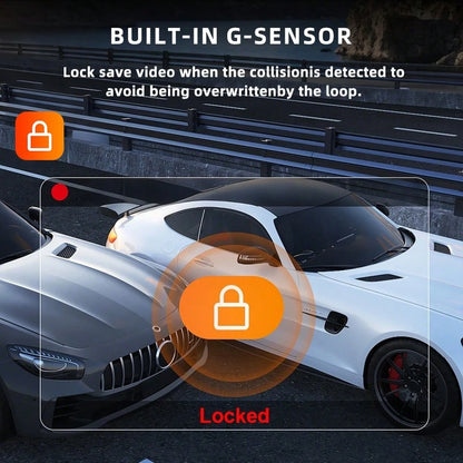 Dash Cam For Vehicles, FHD 4*1080P Car Driving Recorder With Ajustable Left And Right Lens, Built-In Wifi, Wifi Connection, Audio Recording, Superior Night Vision, Motion Detection, With 32GB SD Card