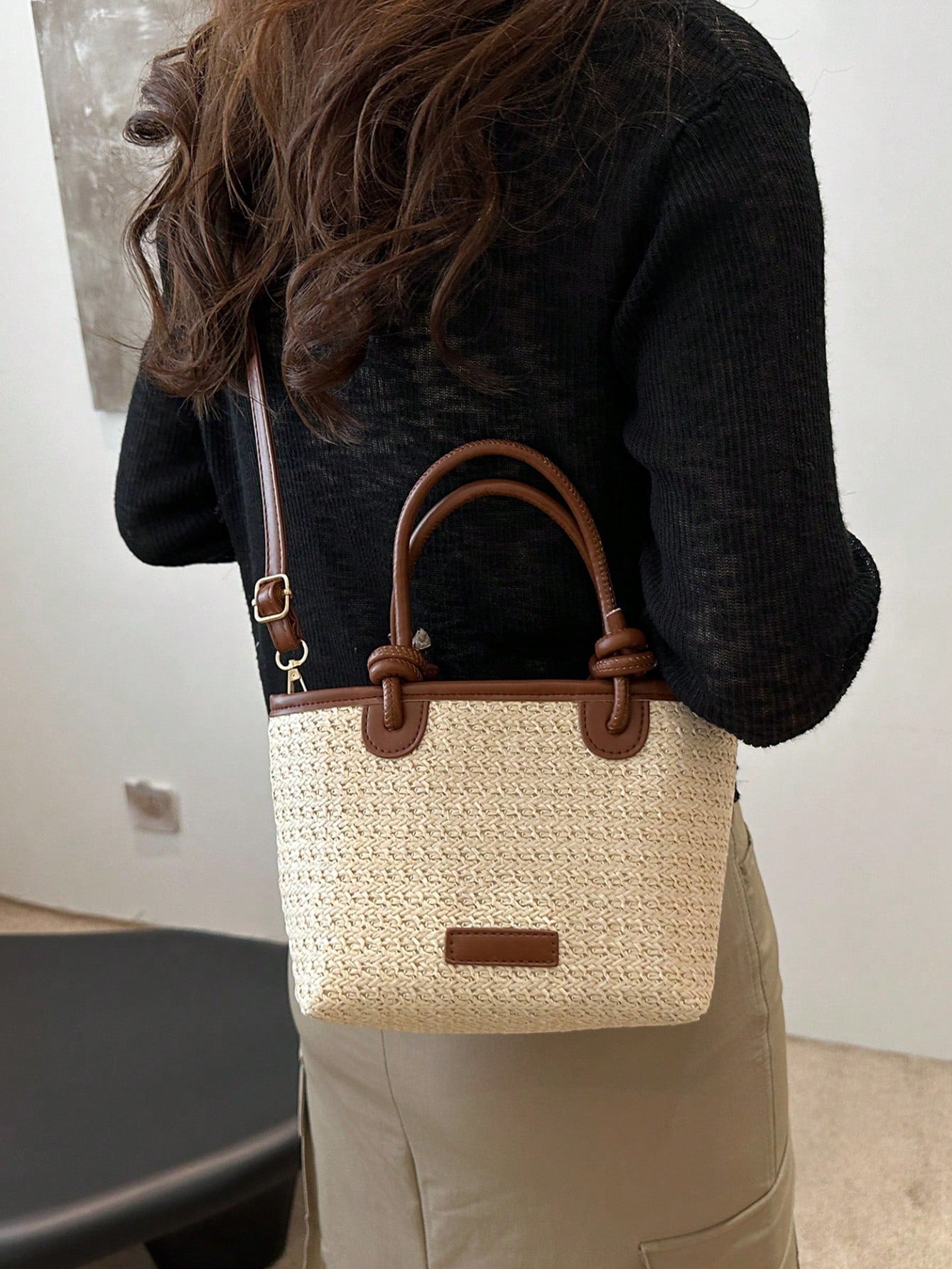 DAZY 2025 Women's Woven One Shoulder Crossbody Bag, Large Capacity Vacation Tote Beach Handbag For Commute,Holiday,Straw Bag