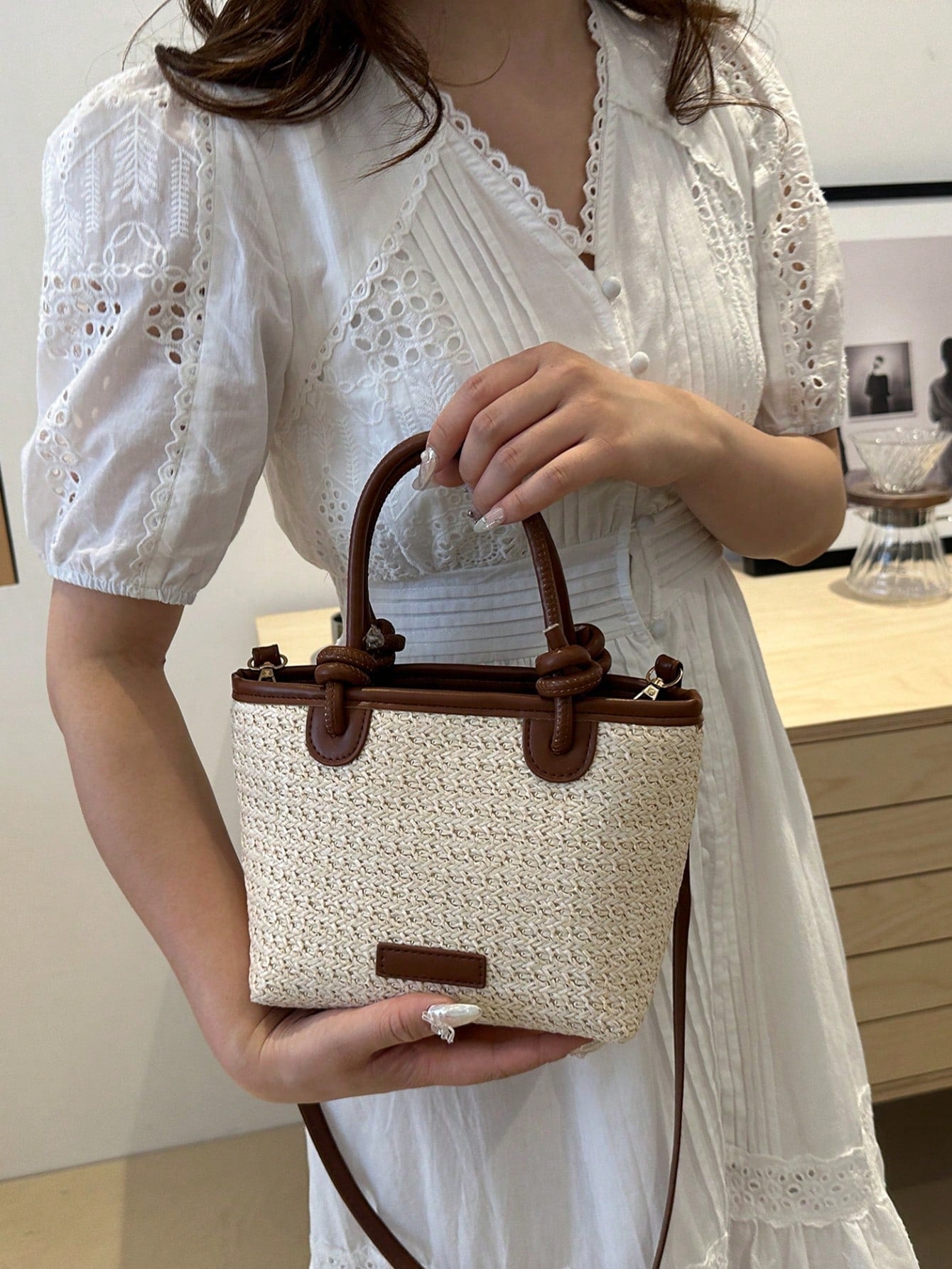 DAZY 2025 Women's Woven One Shoulder Crossbody Bag, Large Capacity Vacation Tote Beach Handbag For Commute,Holiday,Straw Bag