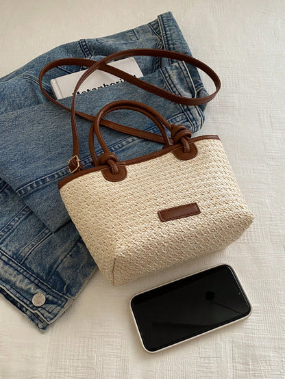 DAZY 2025 Women's Woven One Shoulder Crossbody Bag, Large Capacity Vacation Tote Beach Handbag For Commute,Holiday,Straw Bag