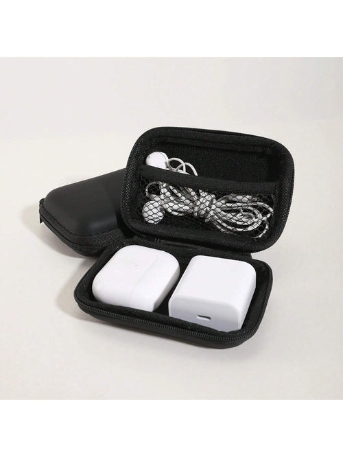 Digital Accessory EVA Storage Box, Suitable For Cable Storage, Portable Double-Layer Power And Hard Drive Protection Case, Dust-Proof Data Cable And Headphones Storage Bag, Wireless Headphones, Blueto
