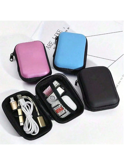 Digital Accessory EVA Storage Box, Suitable For Cable Storage, Portable Double-Layer Power And Hard Drive Protection Case, Dust-Proof Data Cable And Headphones Storage Bag, Wireless Headphones, Blueto