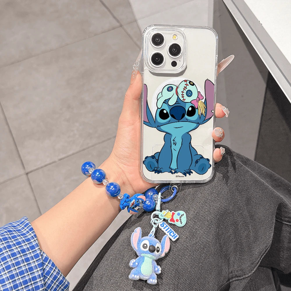 Disney. What Stitch Patterned Phone Case Designed With A Cute Doll Illustration. Compatible With IPhone 17, 16, 15, 14, 13, 12, And 11 Pro Models.Built-In Magnetic Design, Paired With An Adorable Stit