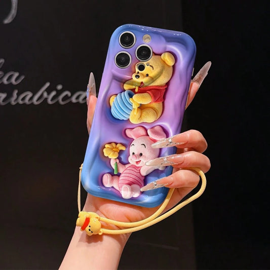 Disney Winnie The Pooh & Friends Phone Case With Winnie The Pooh Pendant- Perfect Gift For Pooh Fans, Protective Cover For IPhone.Compatible With IPhone 17, 16, 15, 14, 13, 12, 11 Pro Series, Ideal