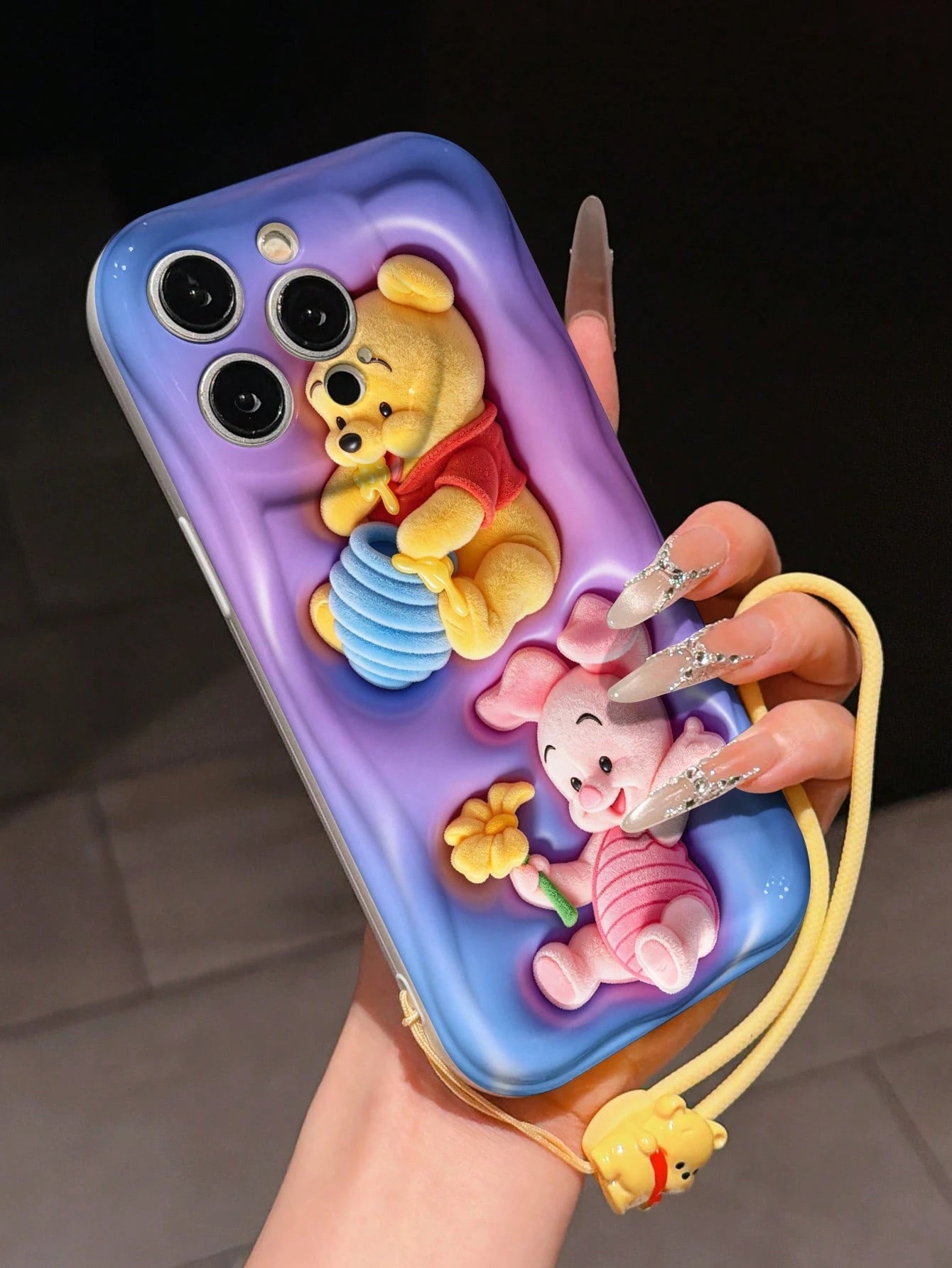 Disney Winnie The Pooh & Friends Phone Case With Winnie The Pooh Pendant- Perfect Gift For Pooh Fans, Protective Cover For IPhone.Compatible With IPhone 17, 16, 15, 14, 13, 12, 11 Pro Series, Ideal