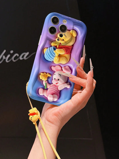 Disney Winnie The Pooh & Friends Phone Case With Winnie The Pooh Pendant- Perfect Gift For Pooh Fans, Protective Cover For IPhone.Compatible With IPhone 17, 16, 15, 14, 13, 12, 11 Pro Series, Ideal