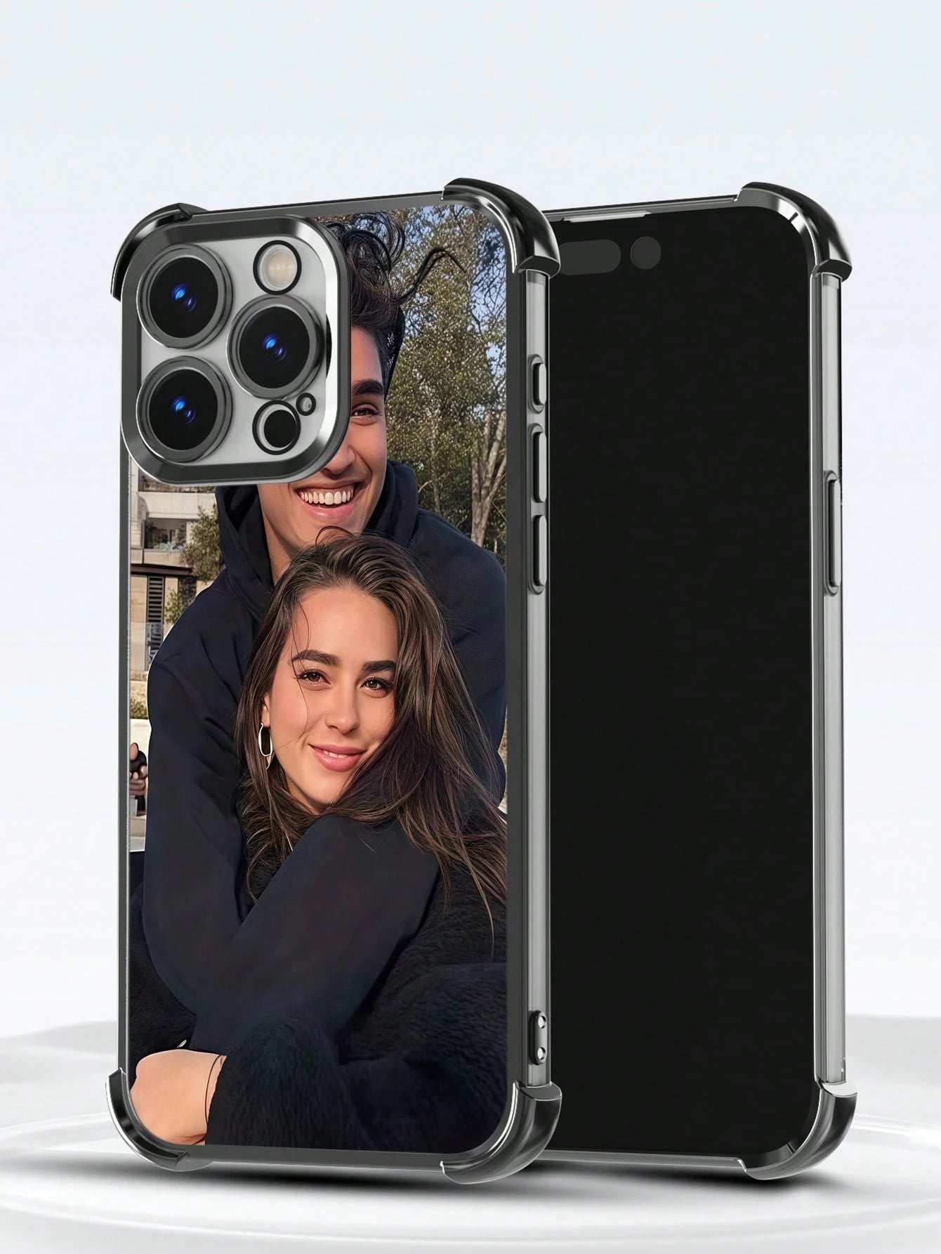 DIY Black Shockproof Integrated Lens Protection Customized Photo Printed Phone Case Airbag Design Compatible With 17 Pro Max/16 Pro/16 Plus/15/14/13/12/11 Birthday Anniversary Wedding Gift Party, Moth