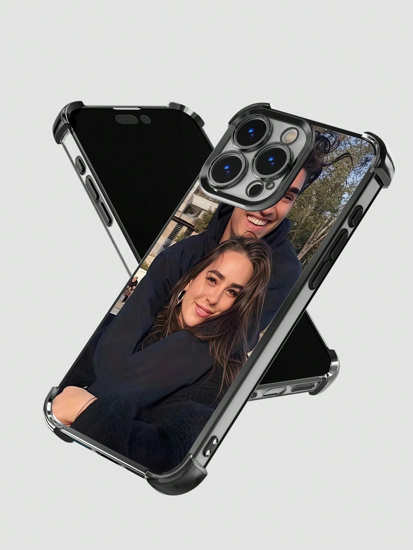DIY Black Shockproof Integrated Lens Protection Customized Photo Printed Phone Case Airbag Design Compatible With 17 Pro Max/16 Pro/16 Plus/15/14/13/12/11 Birthday Anniversary Wedding Gift Party, Moth