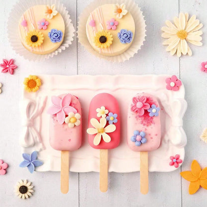 DIY Silicone Molds, Suitable For Fondant, Chocolate And Cake, Daisy, Sunflower, Rose And Leaf Shaped Baking Decoration Molds