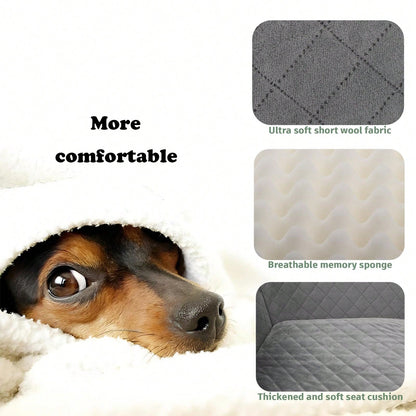 Dog Car Seat For Medium And Large Dogs, Pet Travel Car Bed With Seat Belt Pass-Through, Fully Removable And Washable Car Dog Seat With Adjustable Straps, 3 Straps For Easy Installation