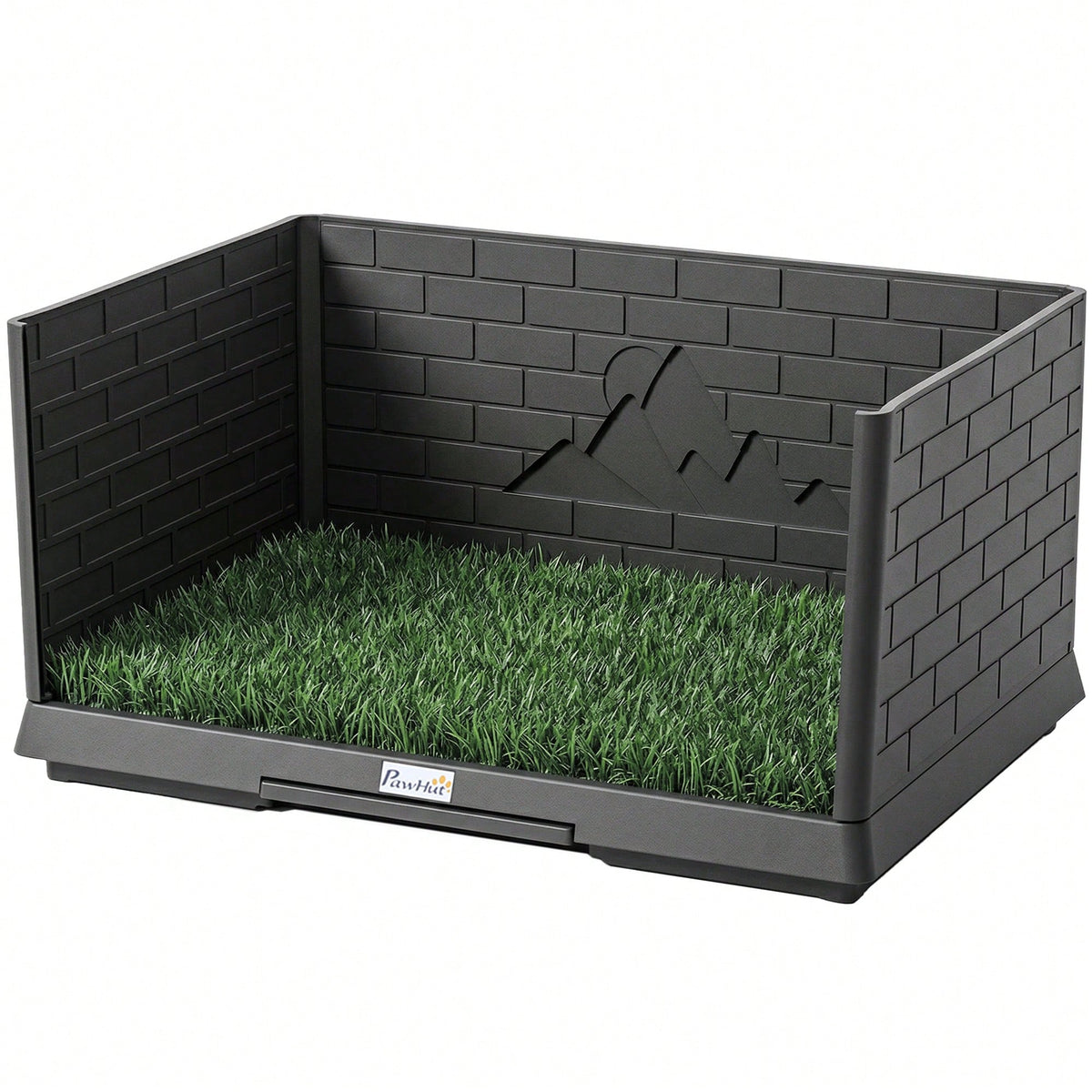 Dog Grass Pad With High Walls And Tray, Indoor Potty Tray For Puppy Training, Pee Pad Holder With Artificial Grass