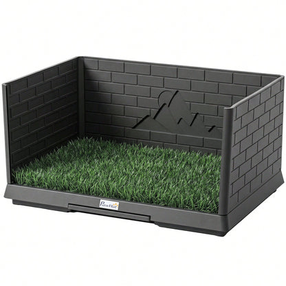 Dog Grass Pad With High Walls And Tray, Indoor Potty Tray For Puppy Training, Pee Pad Holder With Artificial Grass