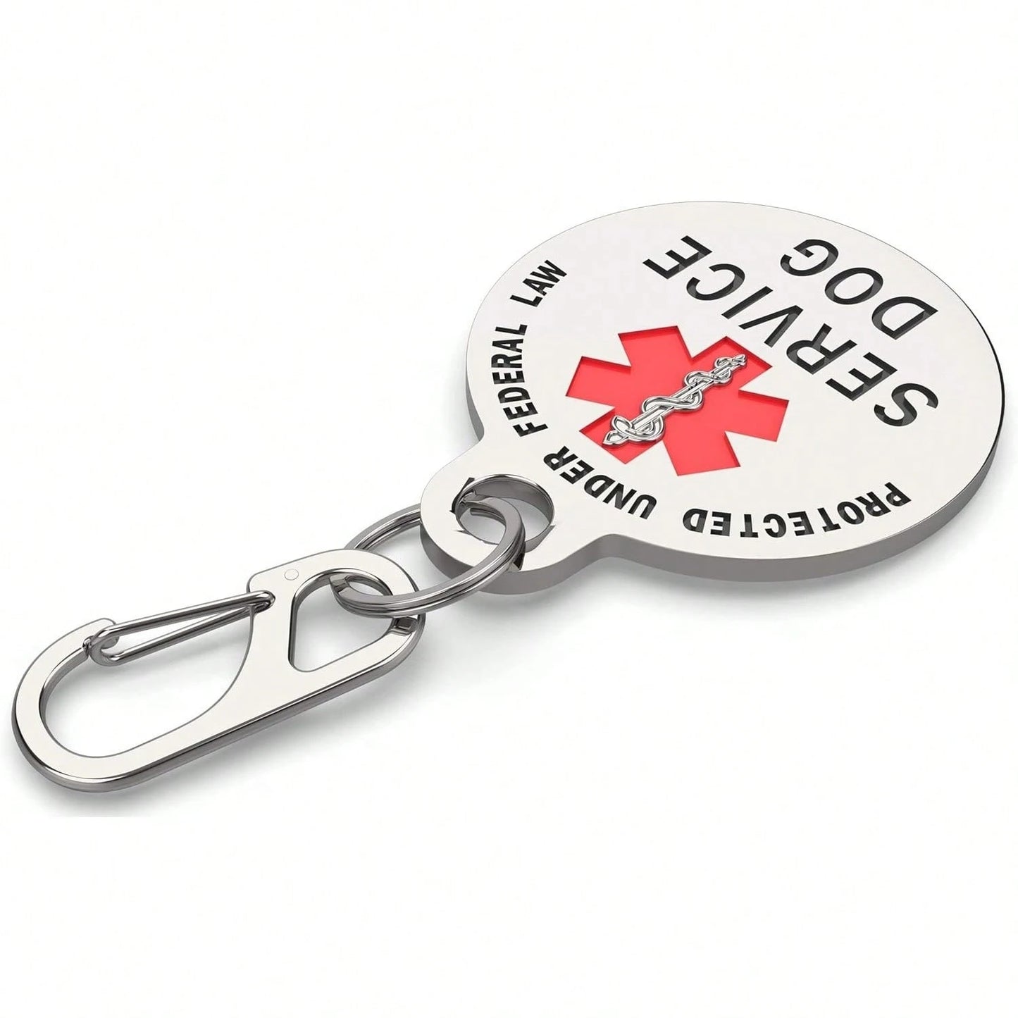 Double-Sided Guide Dog Identification Tag, With Federal Protection Symbol And Red Medical Alert Symbol| 1.25inch Durable Pet Identification Tag| Can Be Easily Worn On Collars, Harnesses, Or Vest
