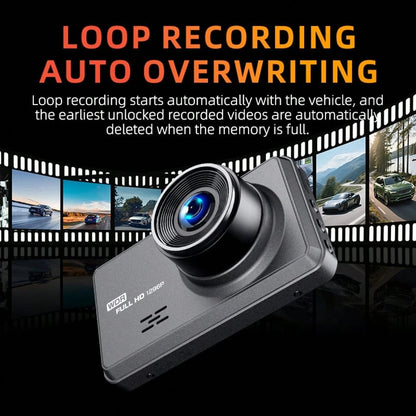 Dual-Channel Front And Rear, UHD Car Tachograph, 1296P Car Camera With Infrared Night Vision, Loop Recording, 64GB SD Card, WDR, 24-Hour Parking Mode, Loop Recording Christmas