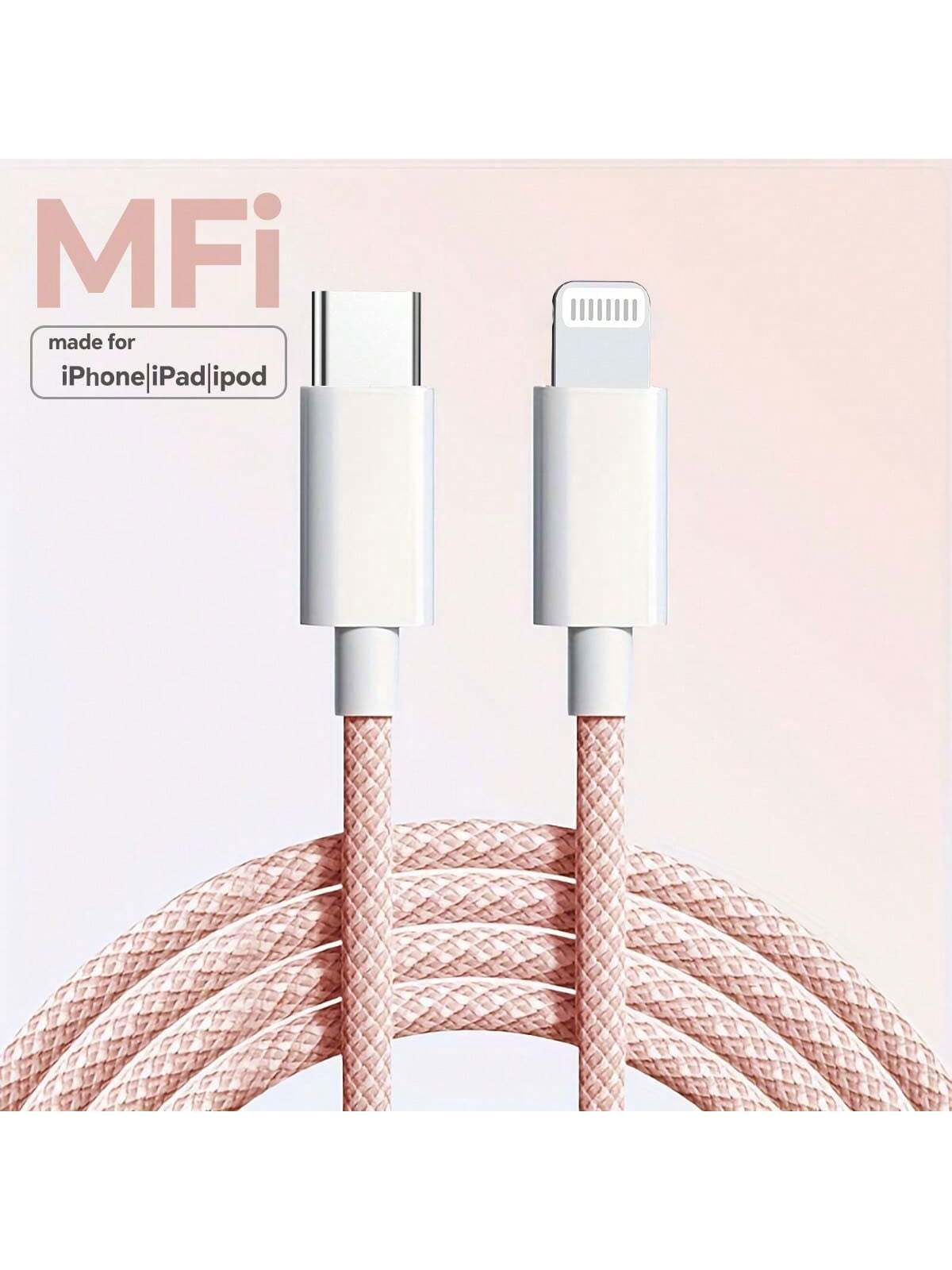 Durcord [MFi Certified] 1/4pcs 2m/6.6ft/78.74in Super Long Charging Cable, Multi-Color Nylon Braided USB-C To Lightning Fast Charging Data Cable, Compatible With IPhone 11 12 13 14 6 6S 7 8 Plus X XR