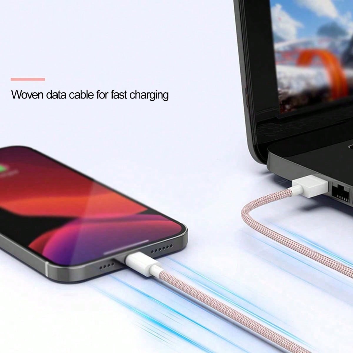 Durcord [MFi Certified] 1/4pcs 2m/6.6ft/78.74in Super Long Charging Cable, Multi-Color Nylon Braided USB-C To Lightning Fast Charging Data Cable, Compatible With IPhone 11 12 13 14 6 6S 7 8 Plus X XR