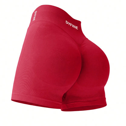 DYFINE Impact Women's Seamless Elastic Butt Lifting Shaping Yoga Fitness Gym Running Sports Shorts