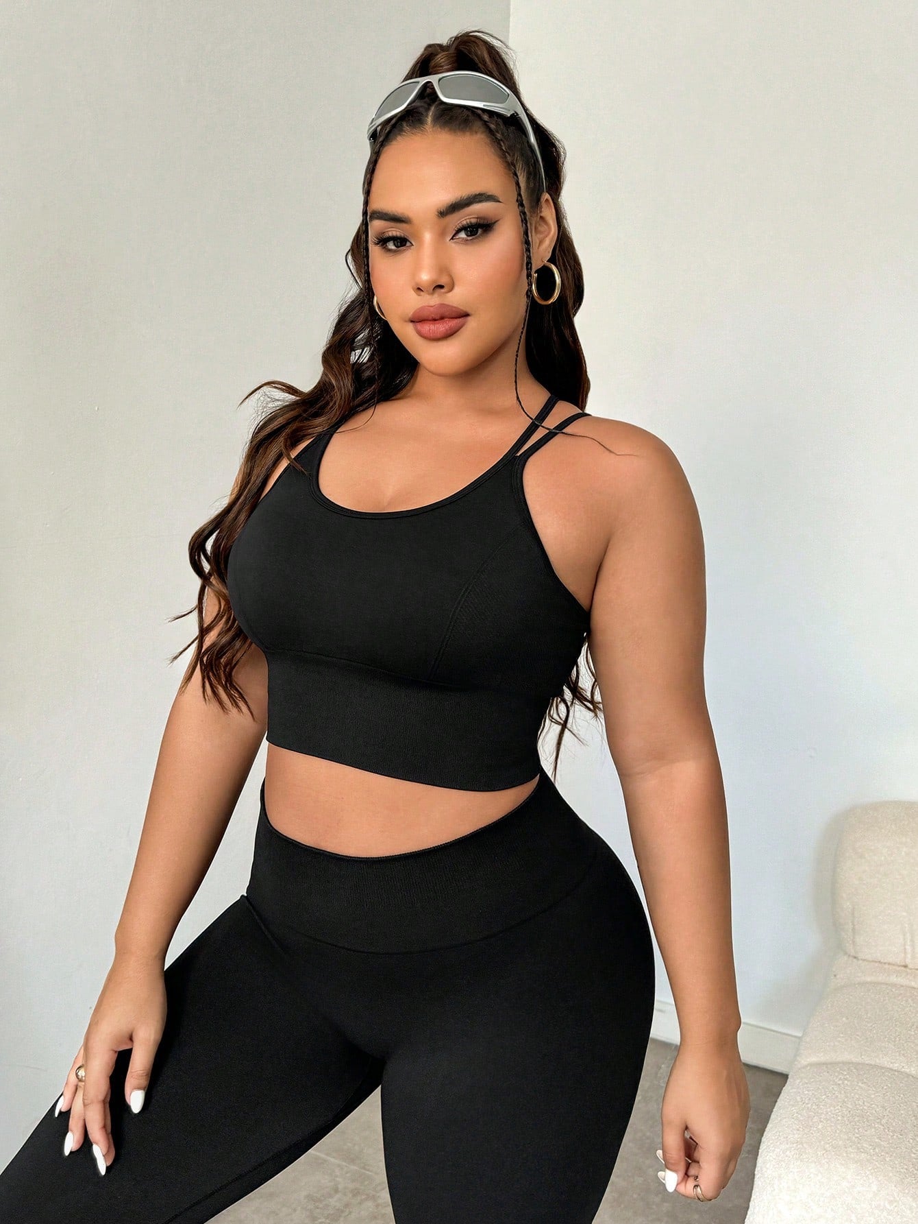Easithlete Plus Size Back Cross Laces Slim Fit Simple Style Outdoor Sports Underwear