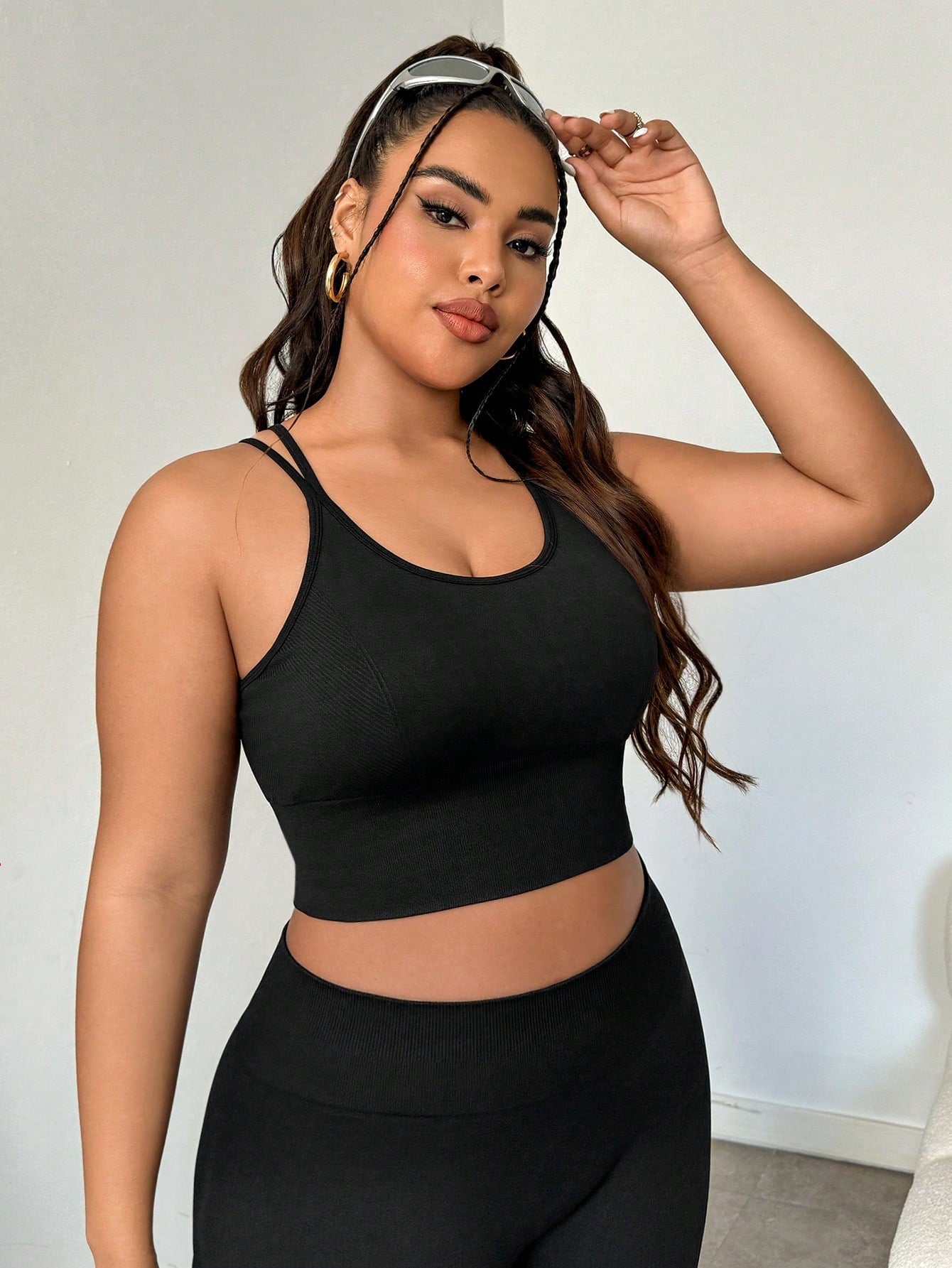 Easithlete Plus Size Back Cross Laces Slim Fit Simple Style Outdoor Sports Underwear