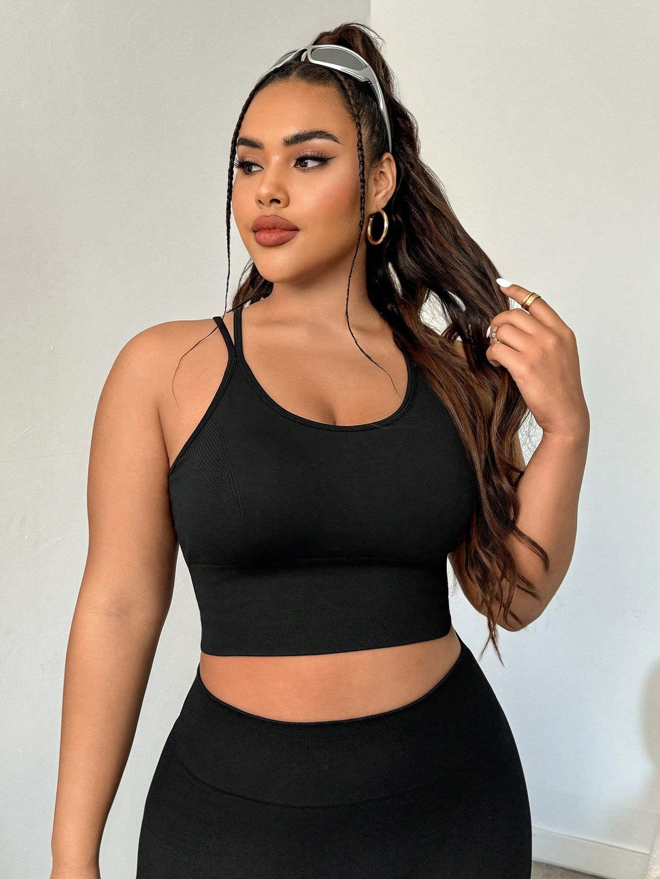 Easithlete Plus Size Back Cross Laces Slim Fit Simple Style Outdoor Sports Underwear