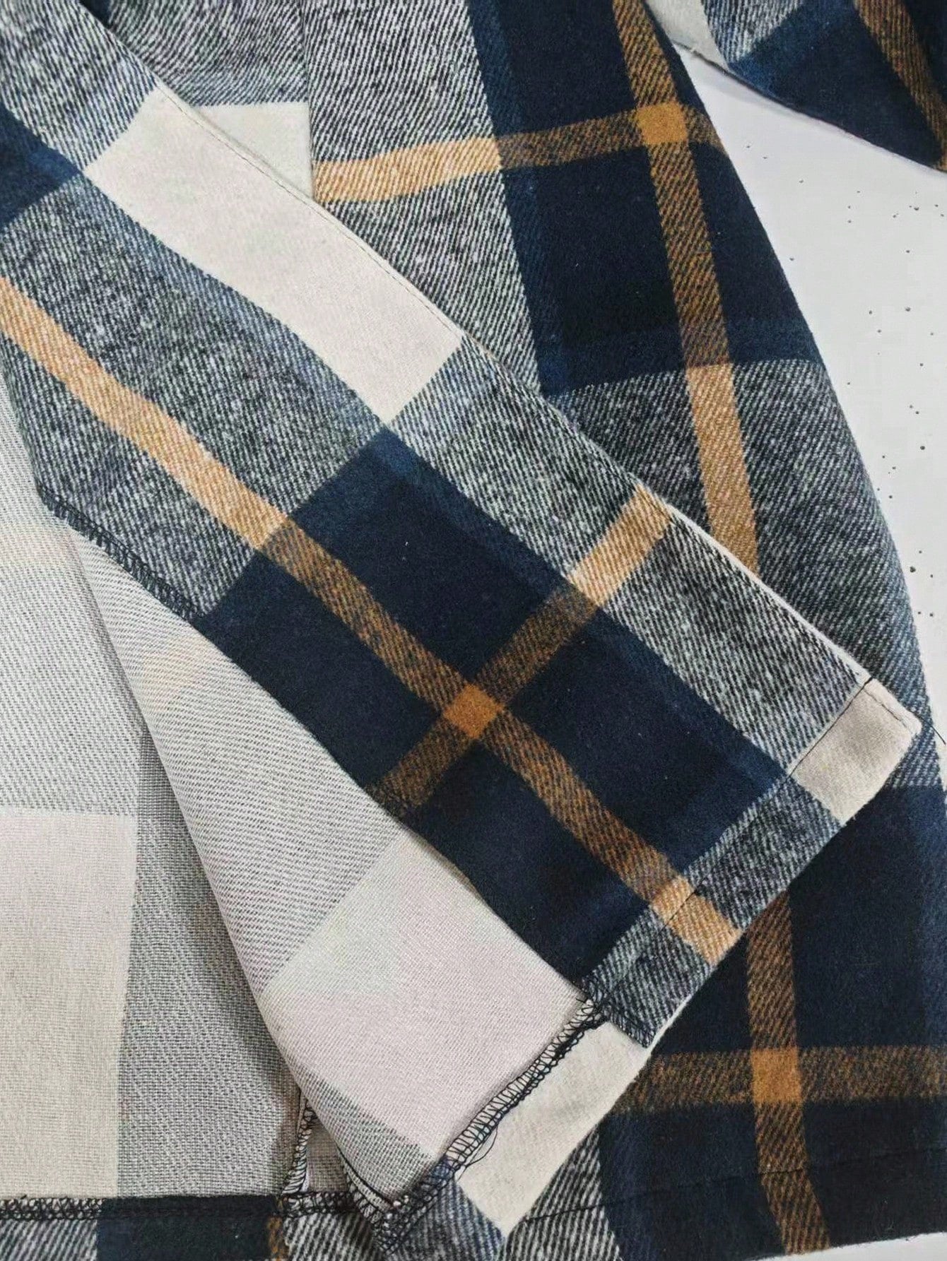 Easura Plus Size Women Plaid Lapel Long Sleeve Casual Elegant Overcoat, Autumn/Winter Fall Cloth For Women Office Evening Hiking Party All White