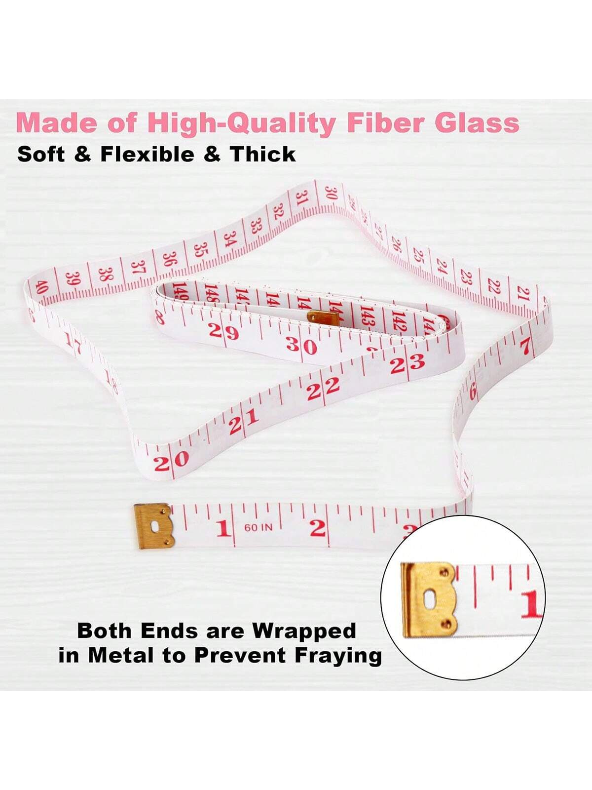 EDCUEBE7 1/2/3/4pcs Soft Measuring Tape, Cloth Sewing Fabric Tailor Small Waist Pink Mini Ruler Body Measurement Tape For Body Measurement, Weight Loss, 150cm/60 Inch (Random Color)