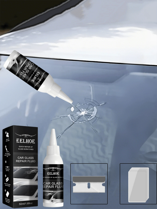 EELHOE 2 In 1 Car Windshield Repair Kit – Professional Crack & Scratch Fix Liquid, Quick Dry Cyanoacrylate Adhesive For Glass, DIY Windshield Chip Repair For Cars, SUVs, Trucks (Long-Lasting Results)