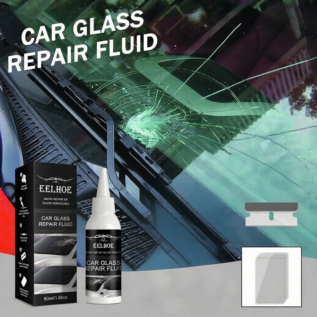 EELHOE 2 In 1 Car Windshield Repair Kit – Professional Crack & Scratch Fix Liquid, Quick Dry Cyanoacrylate Adhesive For Glass, DIY Windshield Chip Repair For Cars, SUVs, Trucks (Long-Lasting Results)