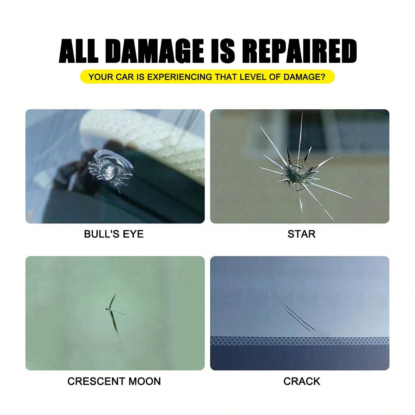 EELHOE 2 In 1 Car Windshield Repair Kit – Professional Crack & Scratch Fix Liquid, Quick Dry Cyanoacrylate Adhesive For Glass, DIY Windshield Chip Repair For Cars, SUVs, Trucks (Long-Lasting Results)