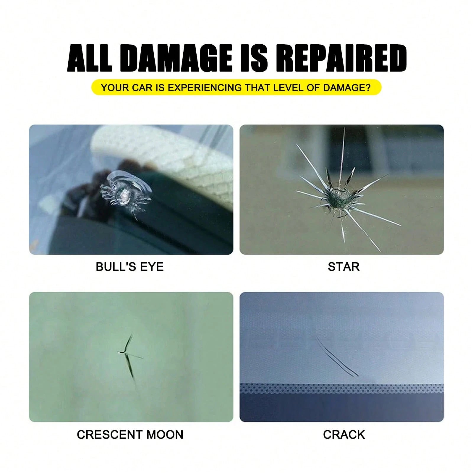 EELHOE 2 In 1 Car Windshield Repair Kit – Professional Crack & Scratch Fix Liquid, Quick Dry Cyanoacrylate Adhesive For Glass, DIY Windshield Chip Repair For Cars, SUVs, Trucks (Long-Lasting Results)