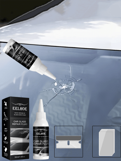 EELHOE 2 In 1 Car Windshield Repair Kit – Professional Crack & Scratch Fix Liquid, Quick Dry Cyanoacrylate Adhesive For Glass, DIY Windshield Chip Repair For Cars, SUVs, Trucks (Long-Lasting Results)