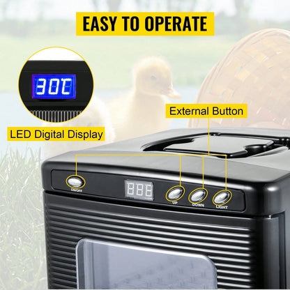 Egg Incubator And Hatcher 25L Black Reptile Egg Incubator 5-42°C Scientific Hatcher Heating Bright LED Digital Display For Small Animals