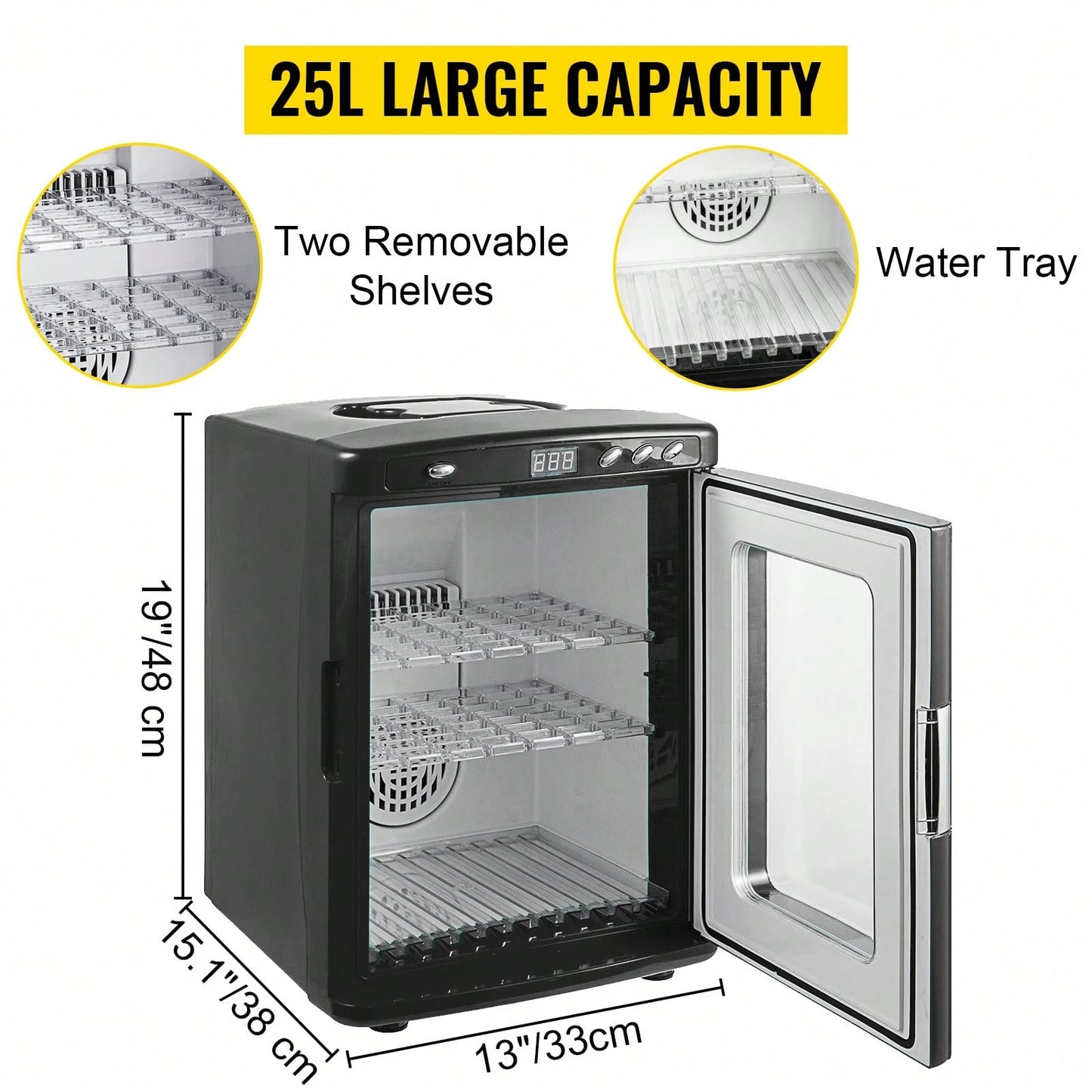Egg Incubator And Hatcher 25L Black Reptile Egg Incubator 5-42°C Scientific Hatcher Heating Bright LED Digital Display For Small Animals