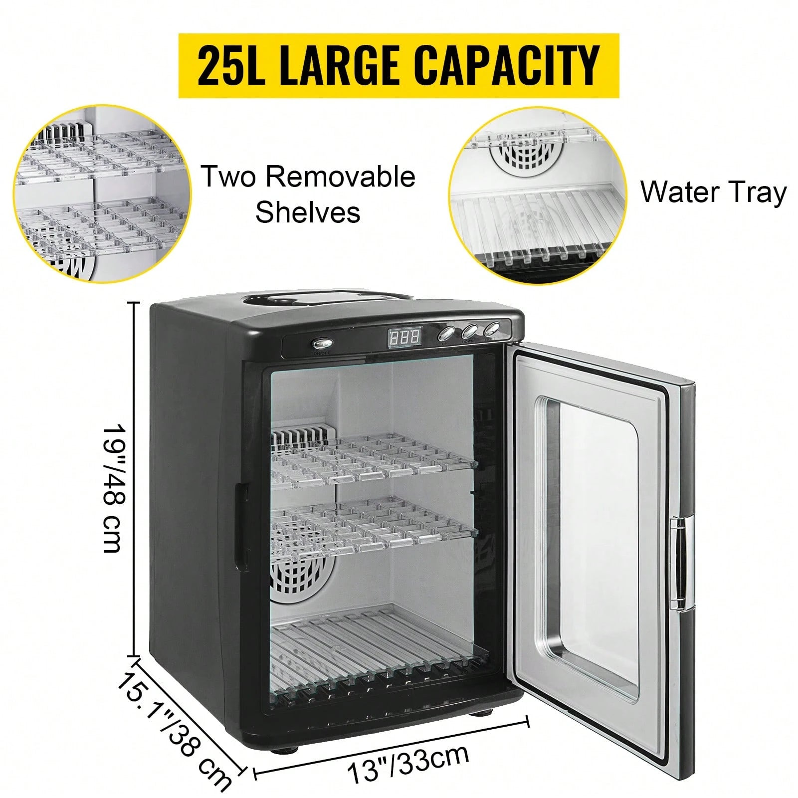 Egg Incubator And Hatcher 25L Black Reptile Egg Incubator 5-42°C Scientific Hatcher Heating Bright LED Digital Display For Small Animals