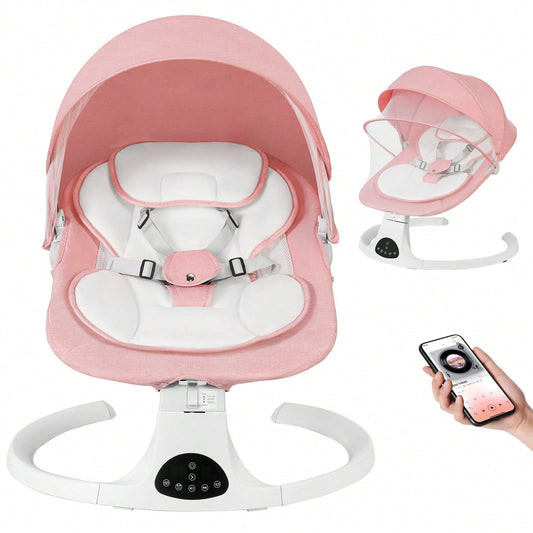 Electric Baby Swing,Baby Bouncer,Electric Cradle With Music,5Speed Auto Swing,3Position Adjustable Seat,10 Lullabies,Dual Power&Remote Control,Newborn