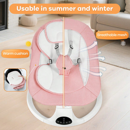 Electric Baby Swing,Baby Bouncer,Electric Cradle With Music,5Speed Auto Swing,3Position Adjustable Seat,10 Lullabies,Dual Power&Remote Control,Newborn
