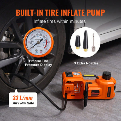Electric Car Jack, 3 To 5 Tons/6600 To 11023 Lbs Scissor Jack, 12V Electric Automatic Jack With Double Saddles And Remote Control, Portable Car Jack For Sedan, SUV, Truck Tire Change